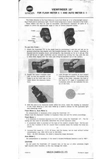 Minolta Auto Meter 2 manual. Camera Instructions.